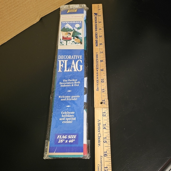 Garden Yard Flag Winter Chickadee Birdhouse Snow 28”X40” New Welcome Christmas - Picture 3 of 5